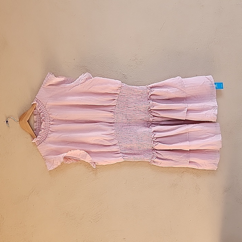 CUPSHE Delaney Smocked Ruffled Mini Dress XL Pink Cottagecore Coquette Tiered - Picture 13 of 14